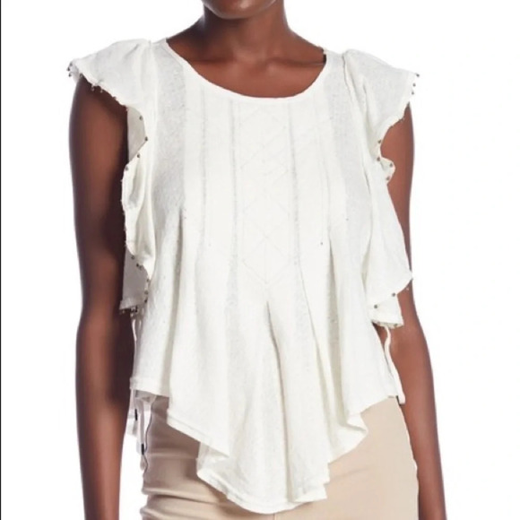 FREE PEOPLE White Tiny Bells Tank Top Size Small - Picture 1 of 6